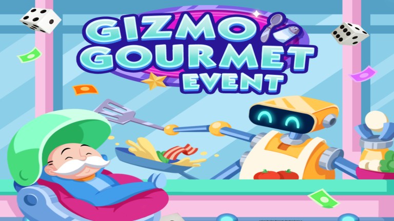 A promotional image for the Gizmo Gourmet event in Monopoly Go.