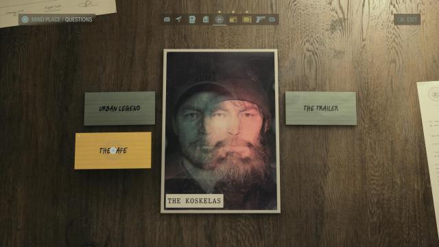 alan Wake 2 profile screen showing the Koskelas