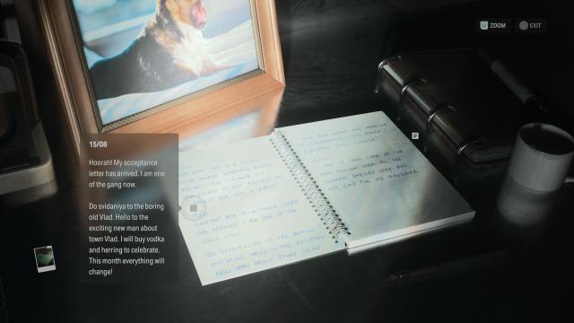 A diary with an entry talking about an initiative letter