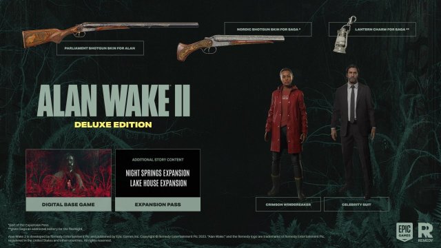 Alan Wake 2 image showing deluxe edition content