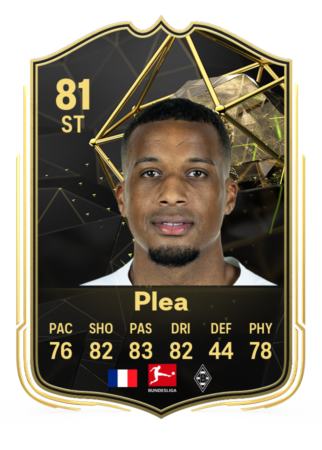 Screenshot of Alassane Pléa's 81-rated card in EA FC 24's Ultimate Team TOTW 3.