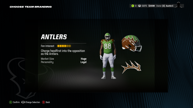 Antlers Madden 24 Relocation uniform