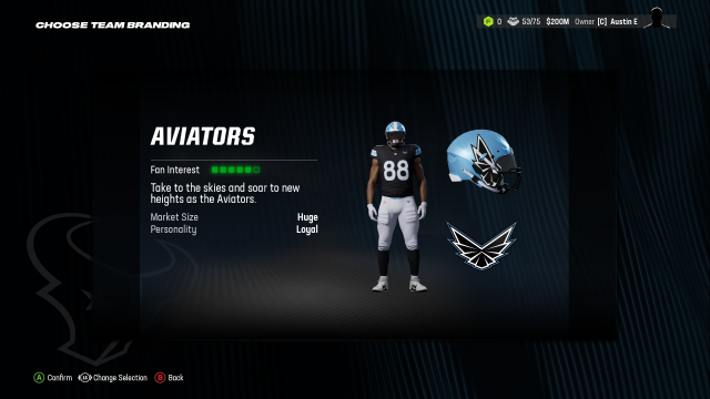 Aviators Madden 24 Relocation uniform