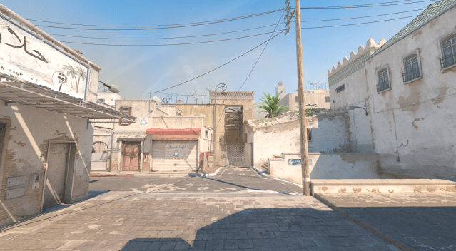 Screenshot taken of Dust 2's A long in CS2.