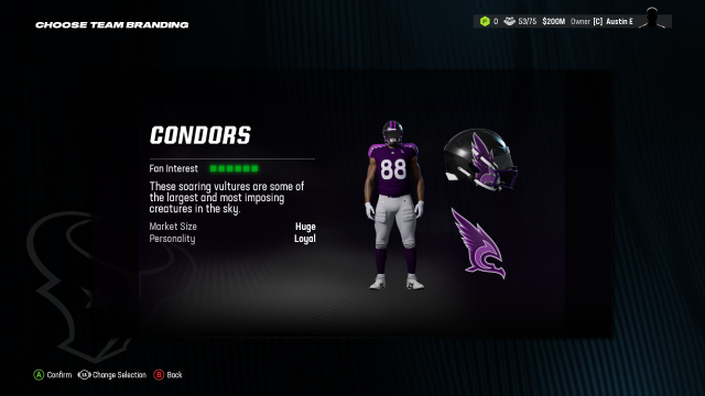 Condors Madden 24 Relocation uniform