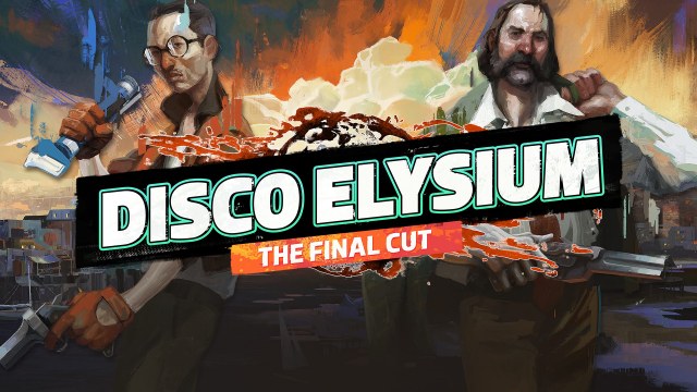 Official promotional image of Disco Elysium: The Final Cut, which features the protagonist and his sidekick Kim Kitsuragi.