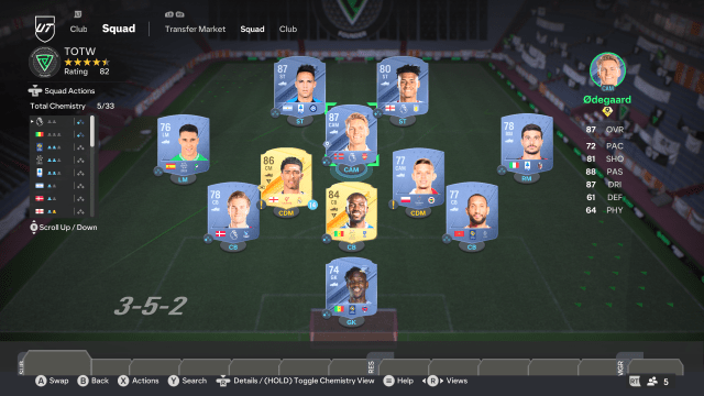 A concept team in EA FC 24 consisting of Mory Diaw, Yunis Abdelhamid, Kalidou Koulibaly, Joachim Anderson, Martin Odegaard, Jude Bellingham, Sebastian Szymanski, Riccardo Orsolini, Christian Tello, Ollie Watkins, and Lautaro Martinez.