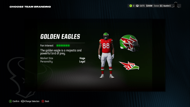 Golden Eagles Madden 24 Relocation uniform