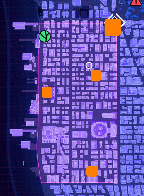 Locations of Spider-Bots in Hell's Kitchen.