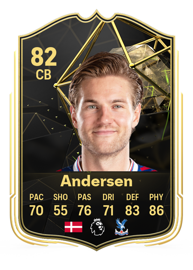 Screenshot of Joachim Andersem's 82-rated card in EA FC 24's Ultimate Team TOTW 3.