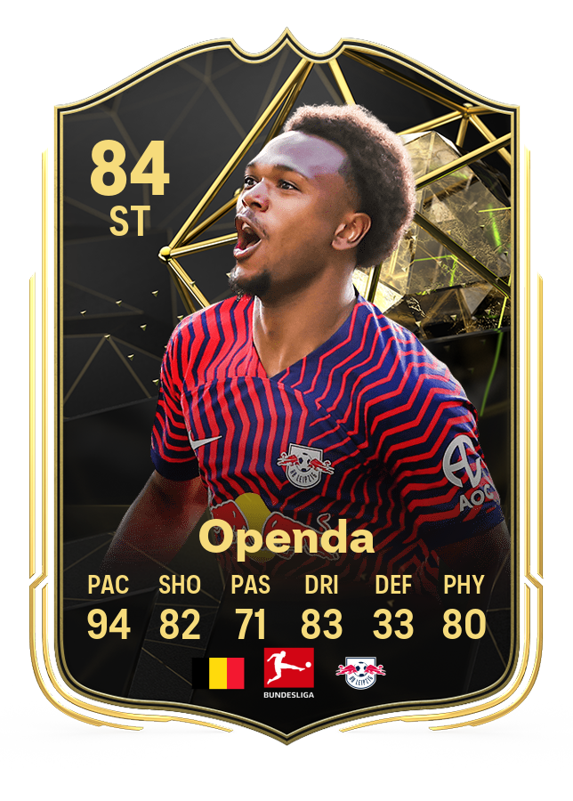 Löis Openda's card in EA FC 24's TOTW 6.