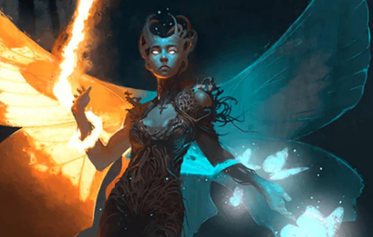 Image of faerie wizard casting spell through MTG Arena Alchemy Talion's Throneguard