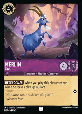 Image of cranky old goat through Disney Lorcana Merlin Goat Rise of the Floodborn