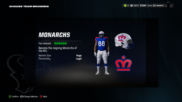 Monarchs Madden 24 Relocation uniform