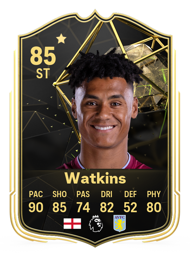 Screenshot of Oliver Watkins' 85-rated card in EA FC 24's Ultimate Team TOTW 3.