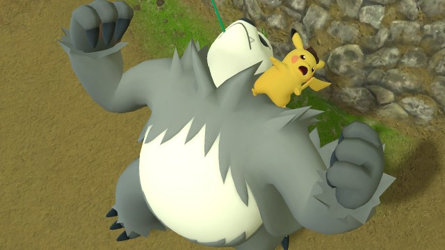 Detective Pikachu rising Pangoro in Detective Pikachu Returns.