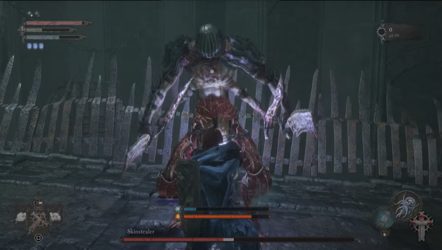 Parrying the skinstealer in Lords of the Fallen.