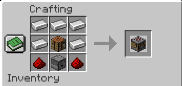 Autocrafter recipe from Minecraft 1.21 snapshot.