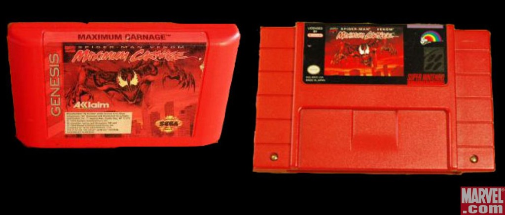 There is a picture of the red cartridges for the Maximum Carnage game.