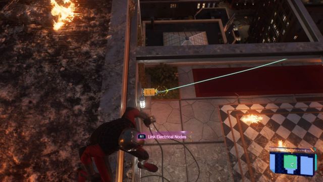 Spider-Man connecting electrical nodes