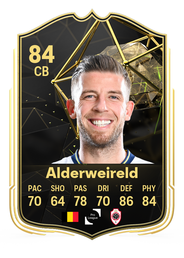 Screenshot of Toby Alderweireld' 84-rated card in EA FC 24's Ultimate Team TOTW 3.