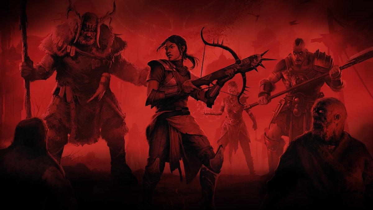 A promotional image for Diablo 4 Season 2 showing Vampiric Characters.