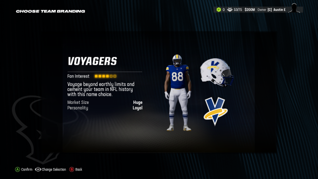 Voyagers Madden 24 Relocation uniform