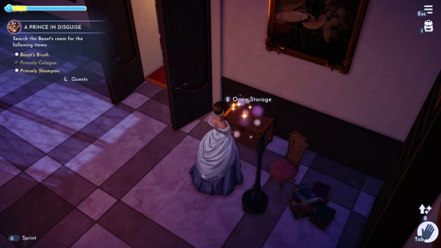 A sparkling chest that contains the Beast's brush.