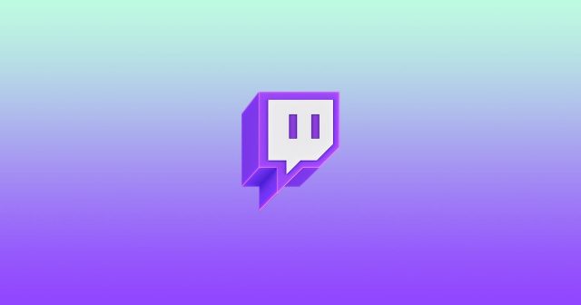 The Twitch logo displayed on a multicoloured background.