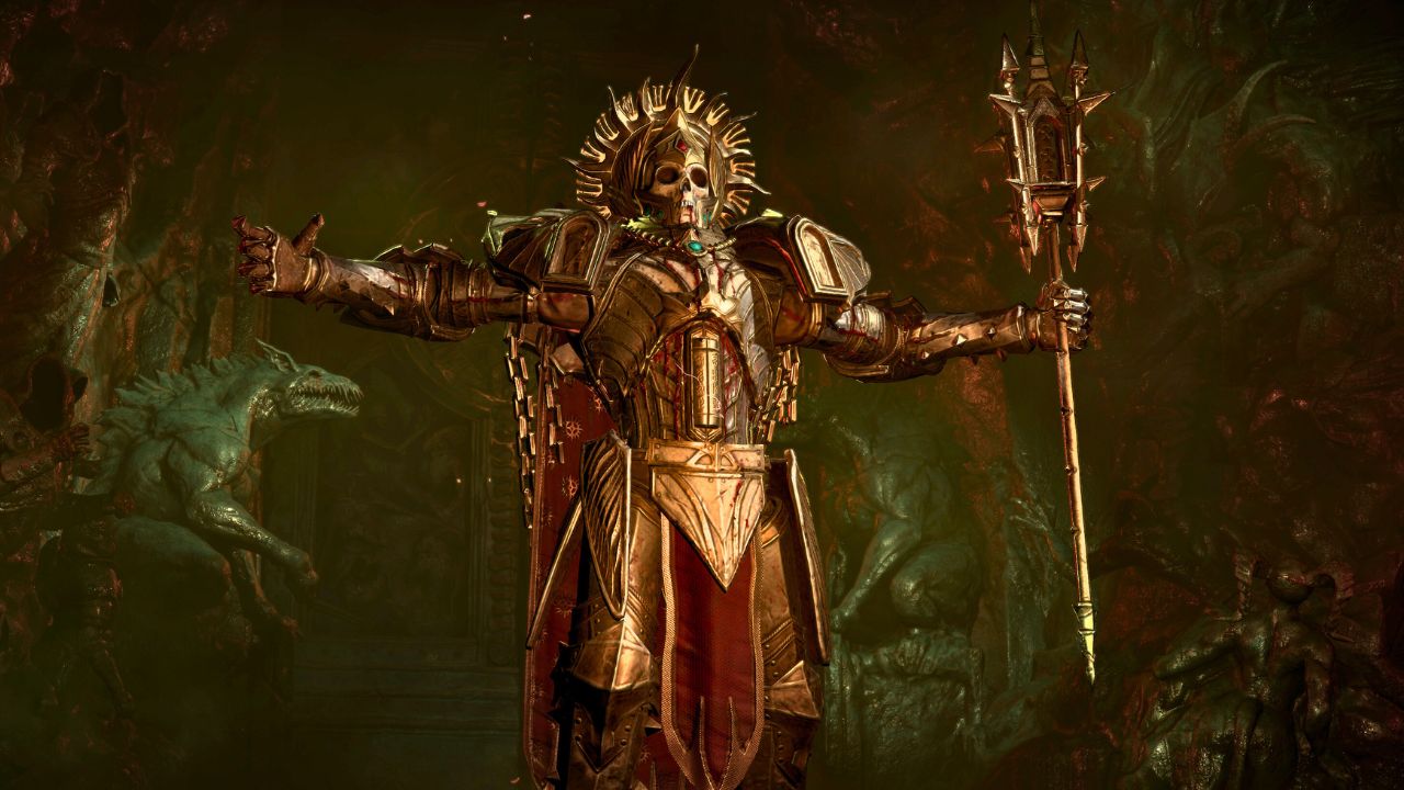 Lord Zir floating above a knight in Diablo 4 Season 2