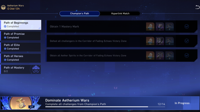 All five of the Interastral Tournament Festival Missions.