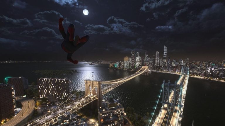 spider-man flying in spider-man 2