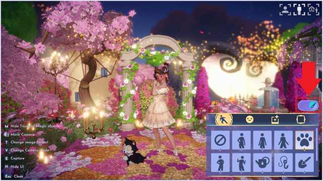 The DreamSnaps Touch of Magic toggle marked in Disney Dreamlight Valley.