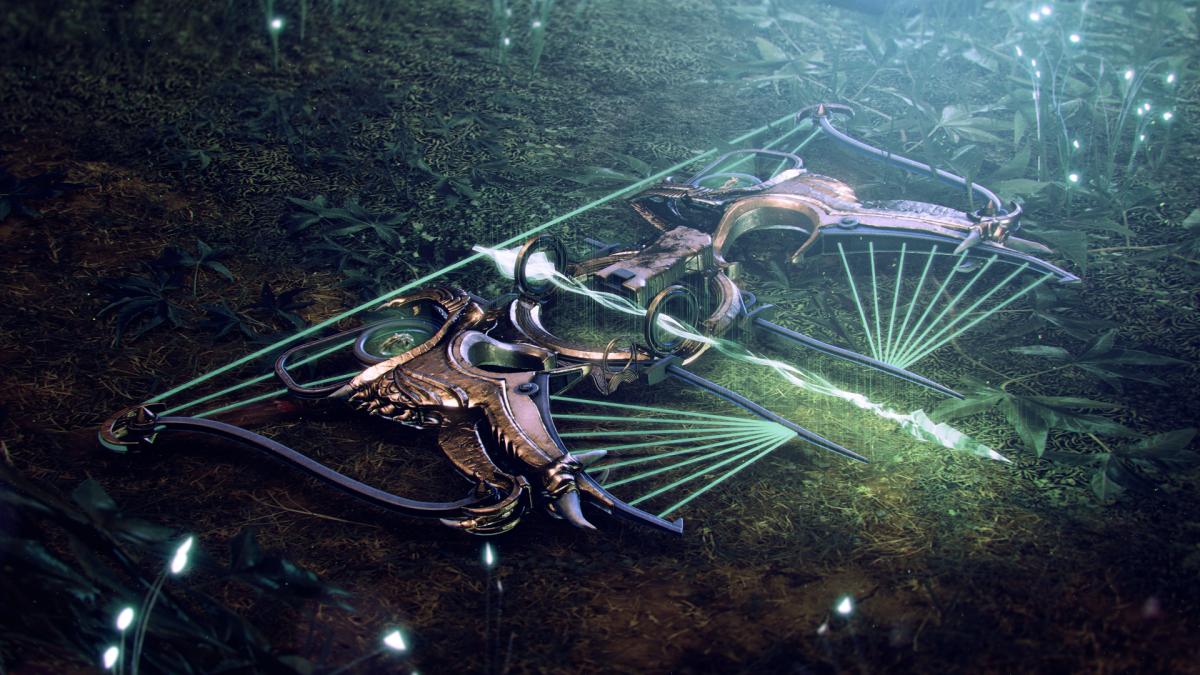 The Wish-Keeper bow, a bow with multiple strings pointing to its arrow.