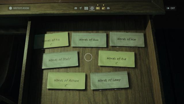 Alan Wake 2: Words of Power menu screen