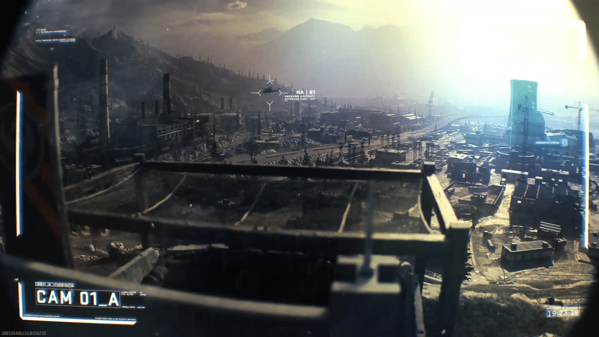A pre-game cinematic in MW3 zombies showing a city overrun by the undead.