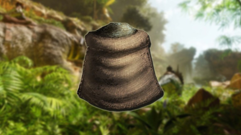 A bunch of Fertilizier photoshopped onto scenery in Ark: Survival Ascended.