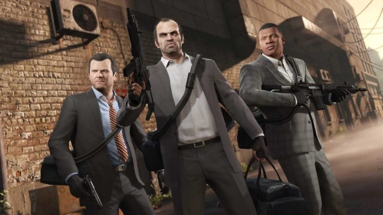 Michael Trevor and Franklin in suits in GTA