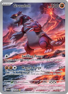 Groudon on island with volcanos