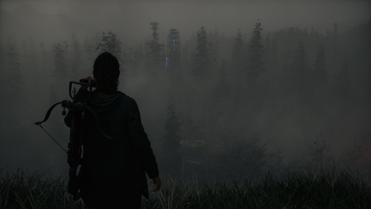 An in game screenshot of Saga from Alan Wake 2