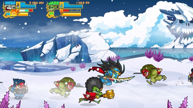 2D side-scrolling combat in Jitsu Squad