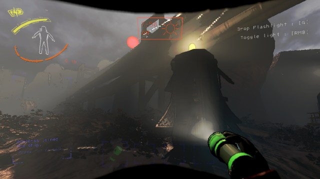 A player using a torch in Lethal Company.