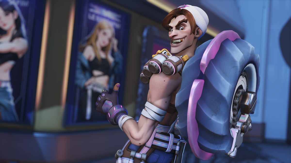 Junkrat in his Fawksey James Le Sserafim collab skin