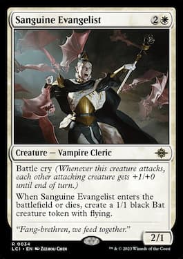 Sanguine Evangelist is a rare vampire cleric from LCi