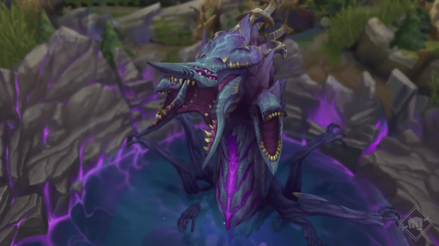 Baron Nashor spawns in his new three-headed variation in the LoL 2024 season start teaser