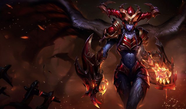 League of Legends champion Shyvana as she appears in official splash art.