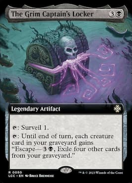 Treasure chest under water with skull slightly open with Magic leaking out