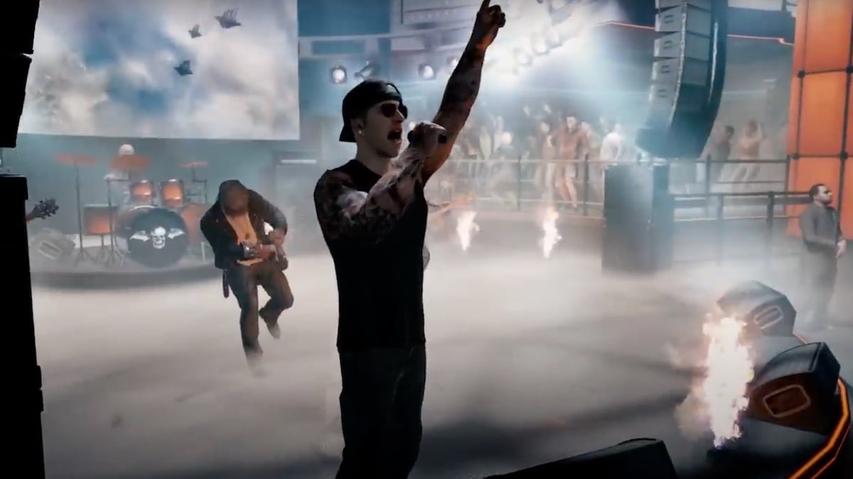 Avenged Sevenfold performing in Call of Duty.