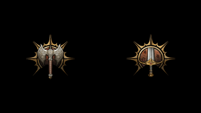 The symbols for Barbarian and Fighter sit on a black canvas in BG3.