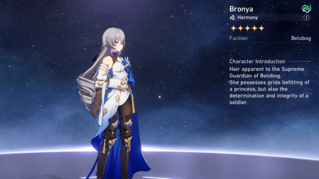 Bronya's description page.